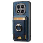 For Redmi Note 14 Pro+ 5G Retro Splitable Magnetic Stand Card Bag Leather Phone Case(Blue) - 2