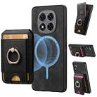 For Redmi Note 14 Pro+ 5G Retro Splitable Magnetic Stand Card Bag Leather Phone Case(Black) - 1