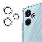 For Redmi Note 13R 5G ENKAY Hat-Prince 9H Rear Camera Lens Aluminium Alloy Tempered Glass Film(Silver) - 1