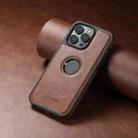 For iPhone 12 Suteni G1 Magsafe Leather Back Phone Case(Brown) - 2