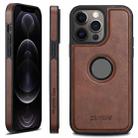 For iPhone 12 Pro Suteni G1 Magsafe Leather Back Phone Case(Brown) - 1