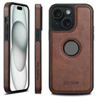 For iPhone 15 Plus Suteni G1 Magsafe Leather Back Phone Case(Brown) - 1