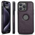 For iPhone 15 Pro Max Suteni G1 Magsafe Leather Back Phone Case(Purple) - 1