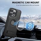 For iPhone 16 Pro Max Suteni G2 Magsafe Oil Wax Leather Back Phone Case with Holder(Black) - 3