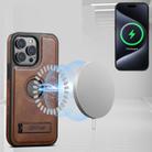 For iPhone 16 Pro Max Suteni G2 Magsafe Oil Wax Leather Back Phone Case with Holder(Brown) - 2