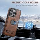 For iPhone 16 Pro Max Suteni G2 Magsafe Oil Wax Leather Back Phone Case with Holder(Brown) - 3