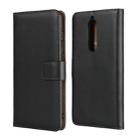 Leather Horizontal Flip Holster for Nokia 5.1 , with Magnetic Clasp and Bracket and Card Slot and Wallet(Black) - 1