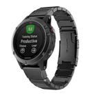 For Garmin Fenix 8 AMOLED 43mm Tortoise Shell 20mm Stainless Steel Watch Band(Black) - 1