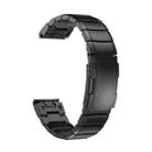For Garmin Fenix 7S 20mm Tortoise Shell Stainless Steel Watch Band(Black) - 2
