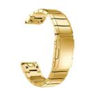For Garmin Fenix 7S 20mm Tortoise Shell Stainless Steel Watch Band(Gold) - 2