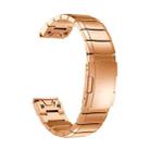 For Garmin Fenix 7S Solar 20mm Tortoise Shell Stainless Steel Watch Band(Rose Gold) - 2