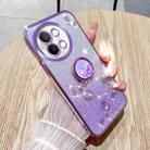 For vivo S18E Gradient Glitter Immortal Flower Ring All-inclusive Phone Case(Purple) - 1