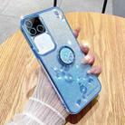 For vivo S18 Pro Gradient Glitter Immortal Flower Ring All-inclusive Phone Case(Bule) - 1