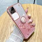 For vivo S18 Pro Gradient Glitter Immortal Flower Ring All-inclusive Phone Case(Pink) - 1