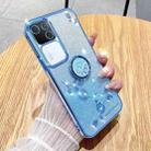 For vivo S18 Gradient Glitter Immortal Flower Ring All-inclusive Phone Case(Bule) - 1