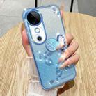 For vivo S19 Gradient Glitter Immortal Flower Ring All-inclusive Phone Case(Bule) - 2