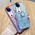For vivo S19 Gradient Glitter Immortal Flower Ring All-inclusive Phone Case(Purple) - 3