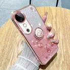 For vivo S19 Gradient Glitter Immortal Flower Ring All-inclusive Phone Case(Pink) - 1