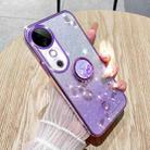 For vivo S19 Pro Gradient Glitter Immortal Flower Ring All-inclusive Phone Case(Purple) - 1