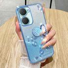 For vivo Y03 4G Global Gradient Glitter Immortal Flower Ring All-inclusive Phone Case(Bule) - 2