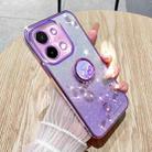 For vivo Y28 4G Gradient Glitter Immortal Flower Ring All-inclusive Phone Case(Purple) - 1