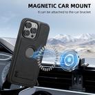 For iPhone 16 Pro Max Suteni G2 Magsafe Litchi Texture Leather Back Phone Case with Holder(Black) - 3