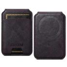 Suteni S2 Phone Magnetic Card Case Card Sleeve MagSafe Magnetic Coil PU Leather(Purple) - 1