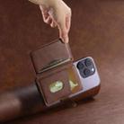 Suteni S2 Phone Magnetic Card Case Card Sleeve MagSafe Magnetic Coil PU Leather(Brown) - 3