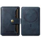 Suteni S2 Phone Magnetic Card Case Card Sleeve MagSafe Magnetic Coil PU Leather(Blue) - 1