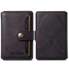 Suteni S2 Phone Magnetic Card Case Card Sleeve MagSafe Magnetic Coil PU Leather(Purple) - 1