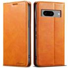 For Google Pixel 8a Suteni J02 Oil Wax Wallet Leather Phone Case(Khaki) - 1