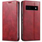 For Google Pixel 6a Suteni J02 Oil Wax Wallet Leather Phone Case(Red) - 1