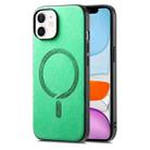 For iPhone 11 Solid Color Retro Magsafe PU Back Cover Phone Case(Green) - 1