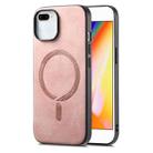 For iPhone 7 Plus / 8 Plus Solid Color Retro Magsafe PU Back Cover Phone Case(Pink) - 1