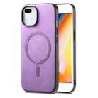 For iPhone 7 Plus / 8 Plus Solid Color Retro Magsafe PU Back Cover Phone Case(Purple) - 1