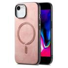 For iPhone 7 / 8 / SE 2022 Solid Color Retro Magsafe PU Back Cover Phone Case(Pink) - 1