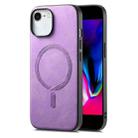For iPhone 7 / 8 / SE 2022 Solid Color Retro Magsafe PU Back Cover Phone Case(Purple) - 1