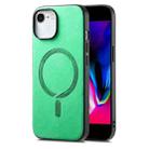 For iPhone 7 / 8 / SE 2022 Solid Color Retro Magsafe PU Back Cover Phone Case(Green) - 1