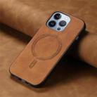 For iPhone 16 Pro Solid Color Retro Magsafe PU Back Cover Phone Case(Brown) - 2