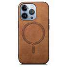 For iPhone 16 Pro Solid Color Retro Magsafe PU Back Cover Phone Case(Brown) - 3