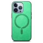 For iPhone 16 Pro Max Solid Color Retro Magsafe PU Back Cover Phone Case(Green) - 3