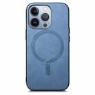 For iPhone 16 Pro Max Solid Color Retro Magsafe PU Back Cover Phone Case(Blue) - 3