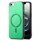 For iPhone 16e Solid Color Retro Magsafe PU Back Cover Phone Case(Green) - 1