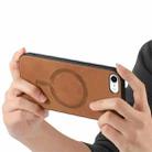 For iPhone 16e Solid Color Retro Magsafe PU Back Cover Phone Case(Brown) - 3