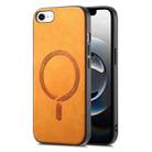 For iPhone 16e Solid Color Retro Magsafe PU Back Cover Phone Case(Yellow) - 1