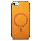 For iPhone 16e Solid Color Retro Magsafe PU Back Cover Phone Case(Yellow) - 2