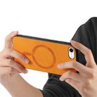 For iPhone 16e Solid Color Retro Magsafe PU Back Cover Phone Case(Yellow) - 3