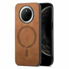 For Huawei Mate 70 Solid Color Retro Magsafe PU Back Cover Phone Case(Brown) - 2