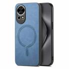 For Huawei Nova 13 / 12 Solid Color Retro Magsafe PU Back Cover Phone Case(Blue) - 1