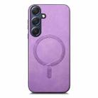 For Samsung Galaxy S24+ 5G Solid Color Retro Magsafe PU Back Cover Phone Case(Purple) - 1